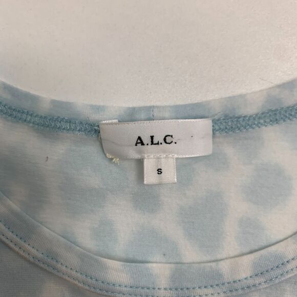 ALC Karlie Top Womens S Leopard Cotton Crew Neck Puff 3/4 Sleeve Pullover *READ - Picture 10 of 16